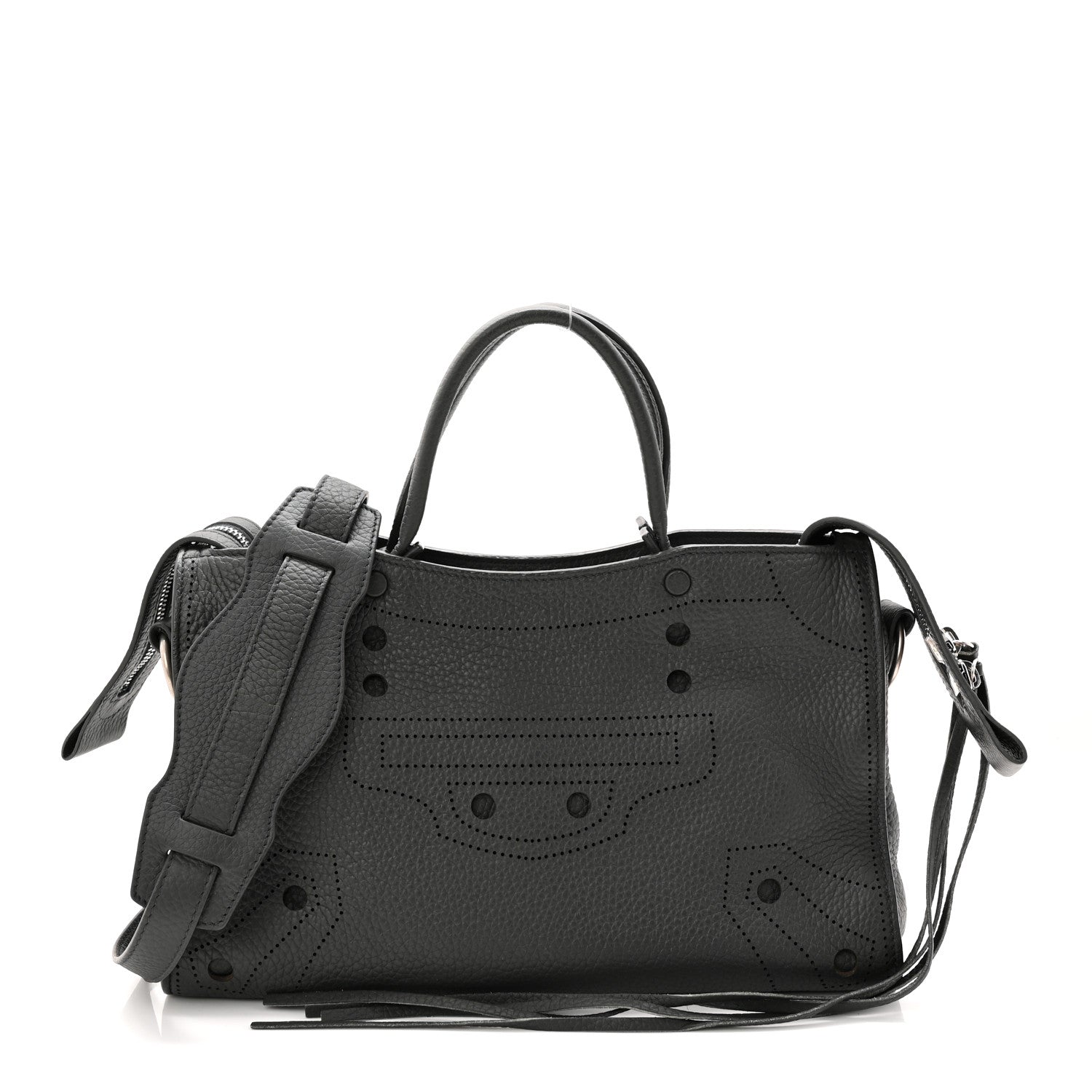 Balenciaga Veau Soyeux Perforated Blackout Hardware S City Gris Fossile 1 of 12