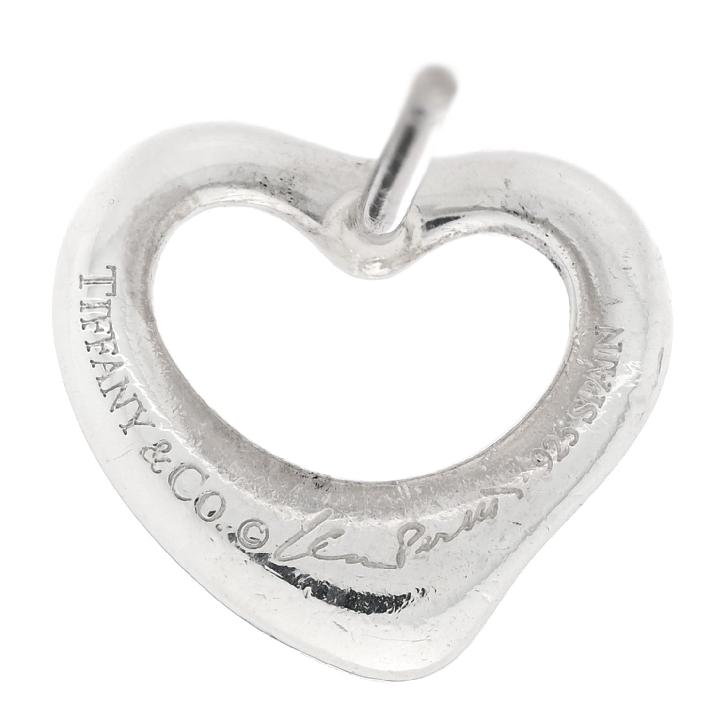 Tiffany Sterling Silver Elsa Peretti 11mm Open Heart Earrings 4 of 4