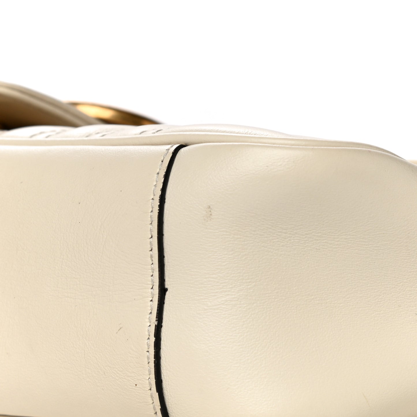 Calfskin Matelasse Small GG Marmont Shoulder Bag White