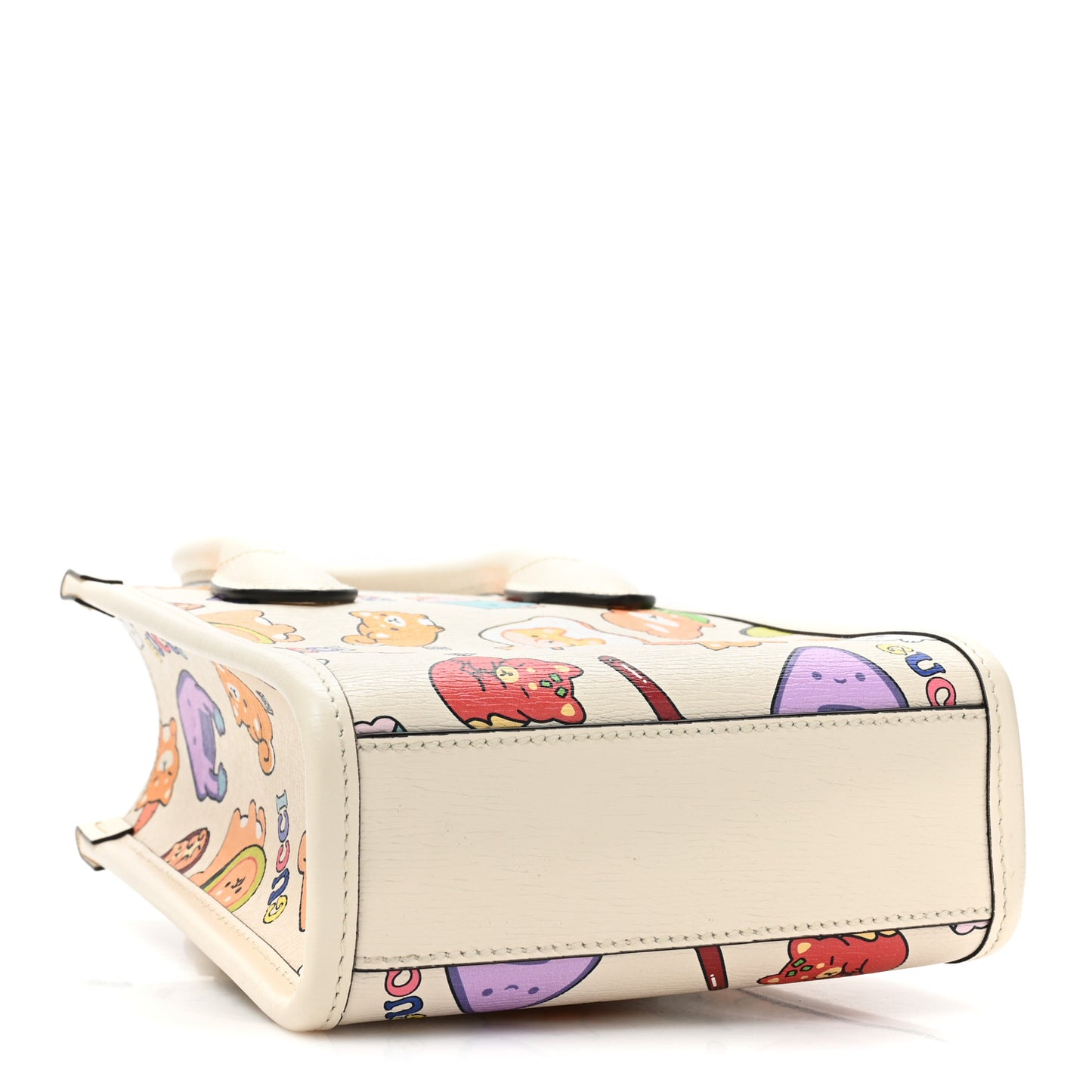 X PIKARAR Textured Dollar Calfskin Animal Print Mini Vertical Tote Bag Beige Mystic White Multicolor