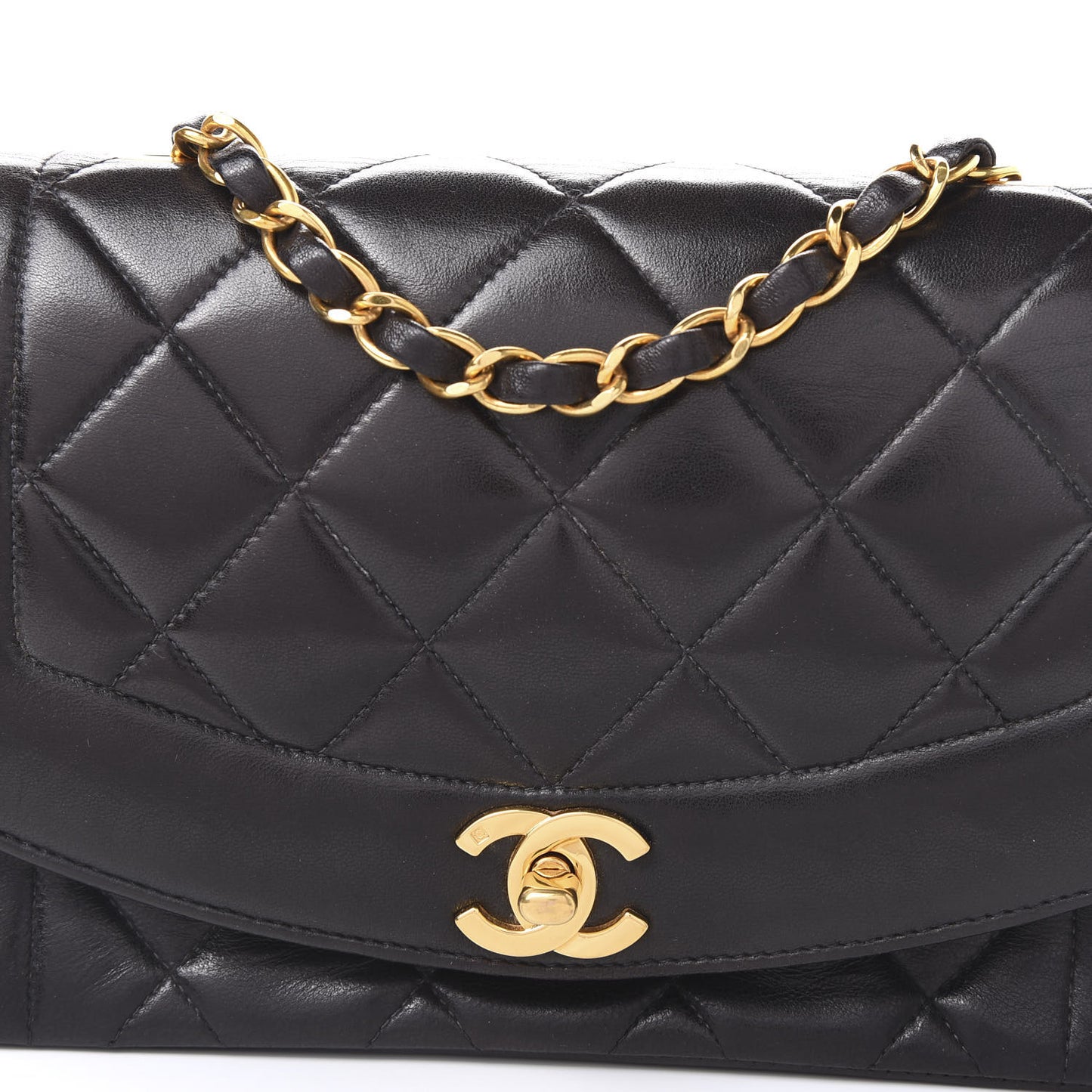 Lambskin Quilted Small Single Flap Black
