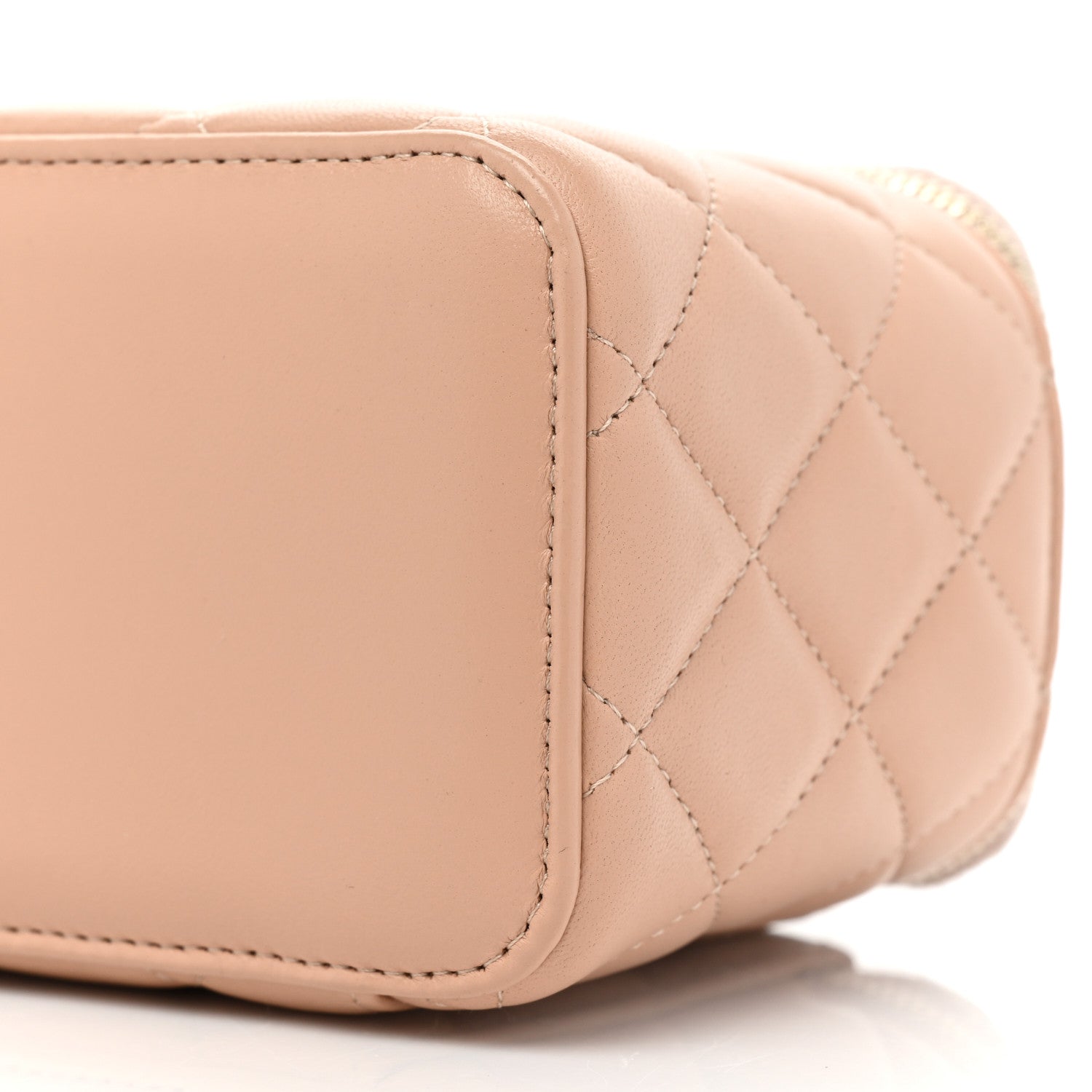Chanel Lambskin Quilted Small Top Handle Vanity Case With Chain Beige 8 of 13