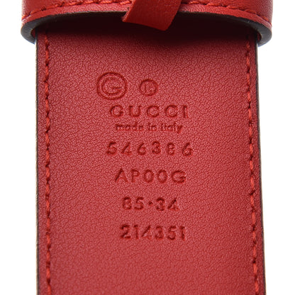Gucci Moon Calfskin Interlocking G 37mm Belt 85 34 Vibrant Red 6 of 6