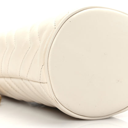 Gucci Calfskin Matelasse Mini GG Marmont 2.0 Bucket Bag White 7 of 8