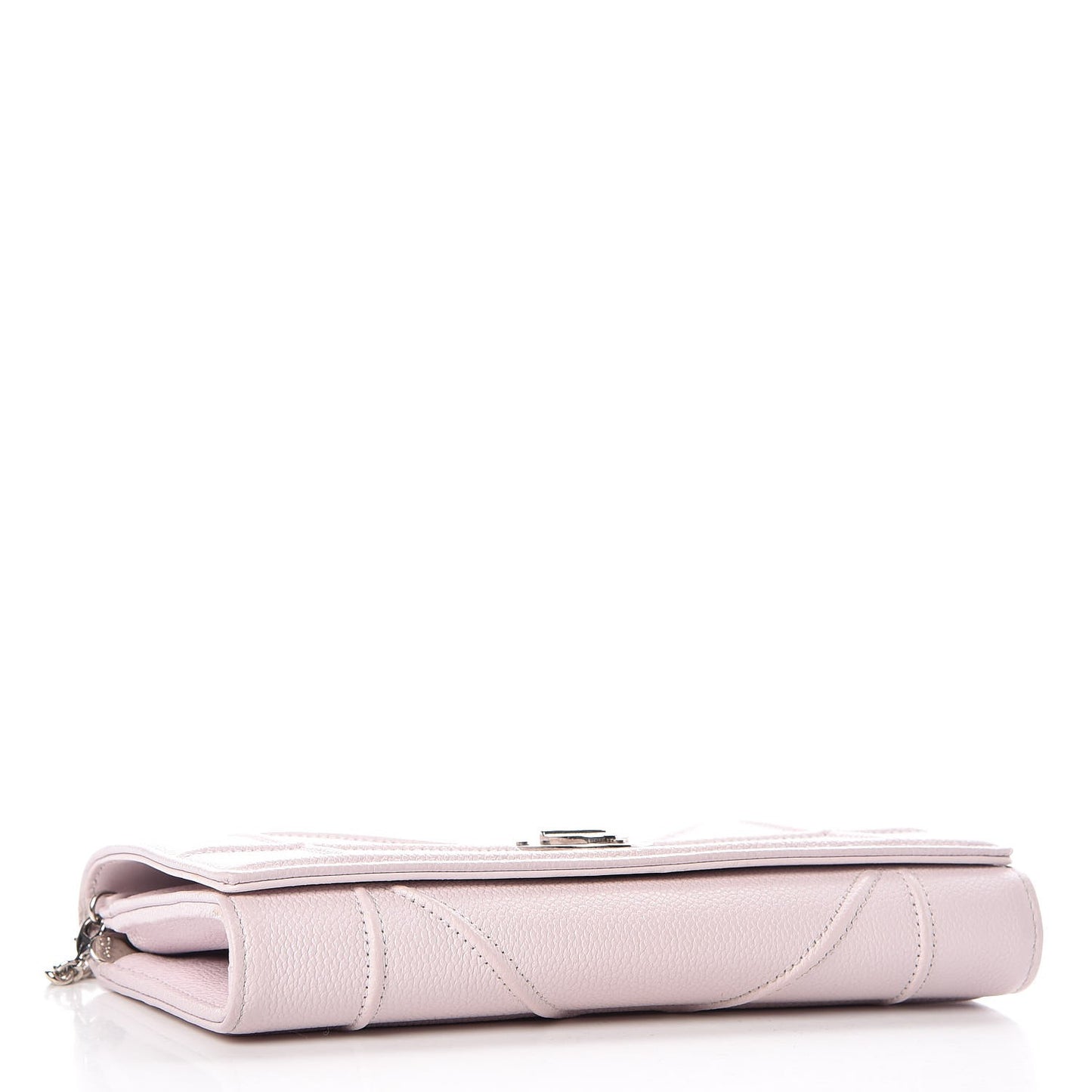 Grained Calfskin Diorama Croisiere Chain Wallet Pink