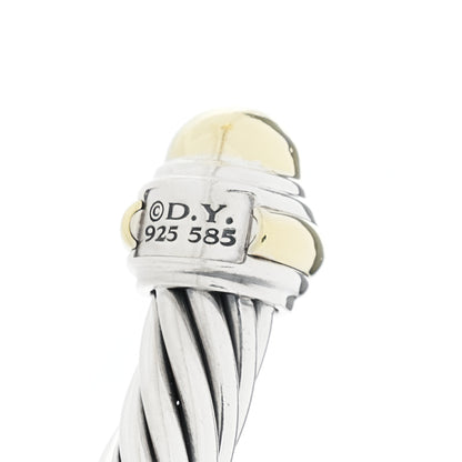 David Yurman Sterling Silver 14K Yellow Gold 7mm Cable Classics Dome Bracelet 3 of 3