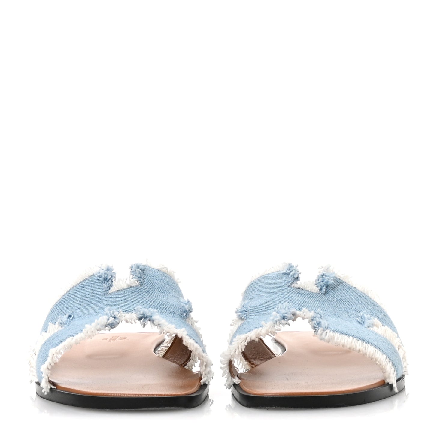 Denim Oran Fringe Sandals 40 Bleu Clair