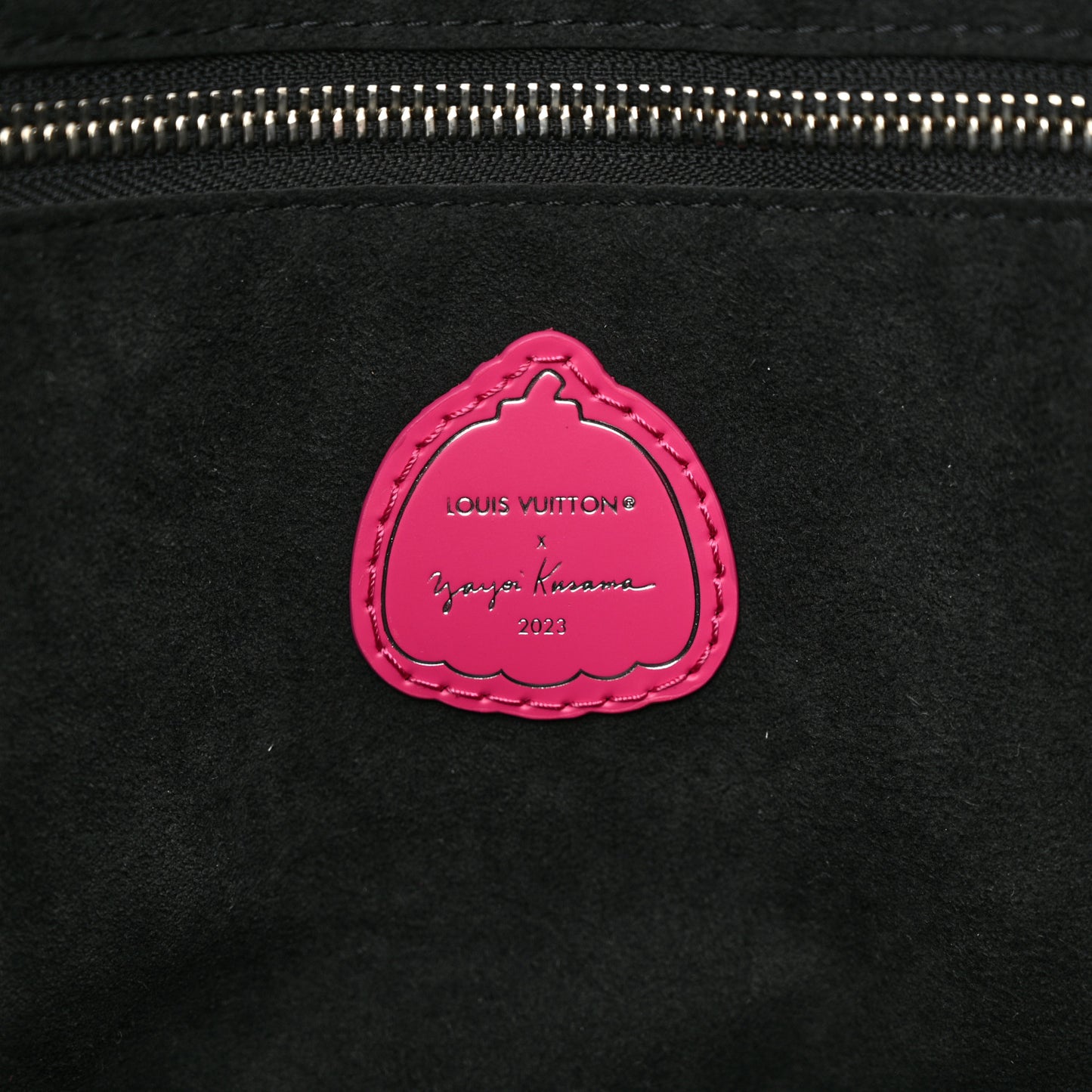 LV X YK Empreinte Infinity Dots Neverfull MM Black Fuchsia