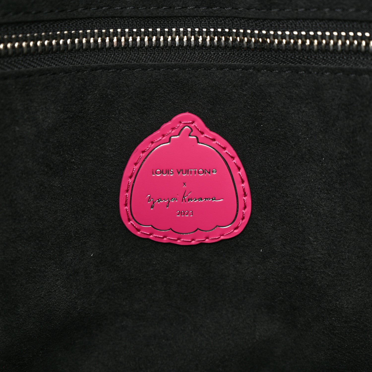 Louis Vuitton LV X YK Empreinte Infinity Dots Neverfull MM Black Fuchsia 7 of 10