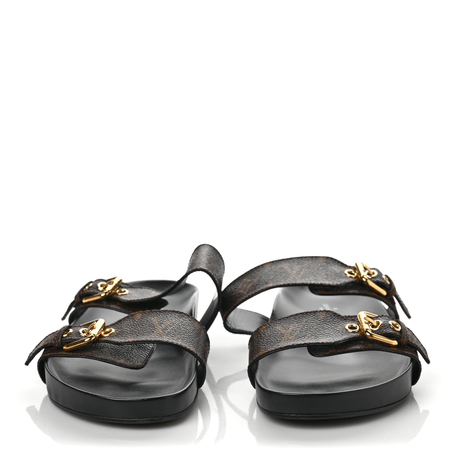 Louis Vuitton Monogram Bom Dia Mule Sandals 40.5 Black 2 of 7