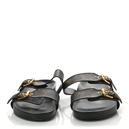 Louis Vuitton Monogram Bom Dia Mule Sandals 40.5 Black 2 of 7