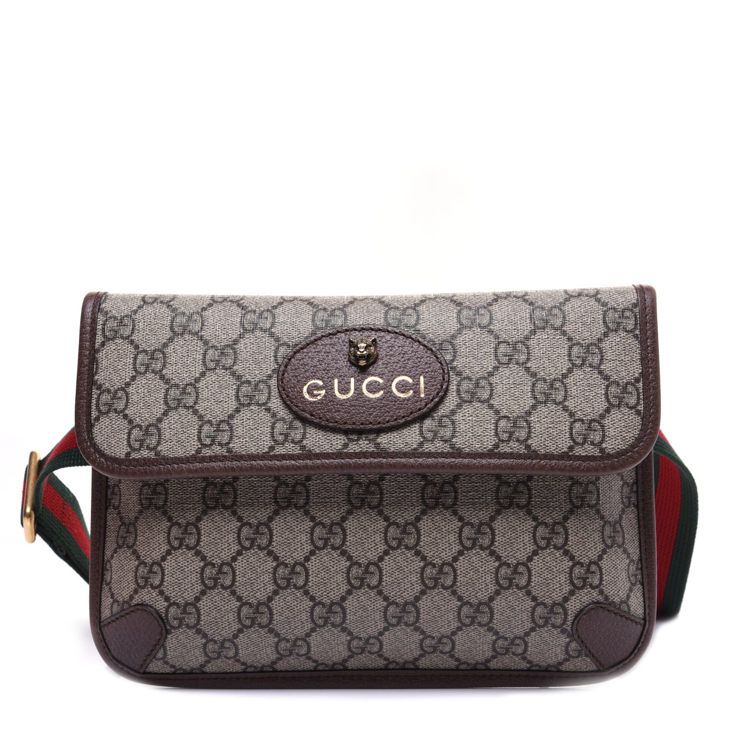 GG Supreme Monogram Neo Vintage Web Belt Bag Brown