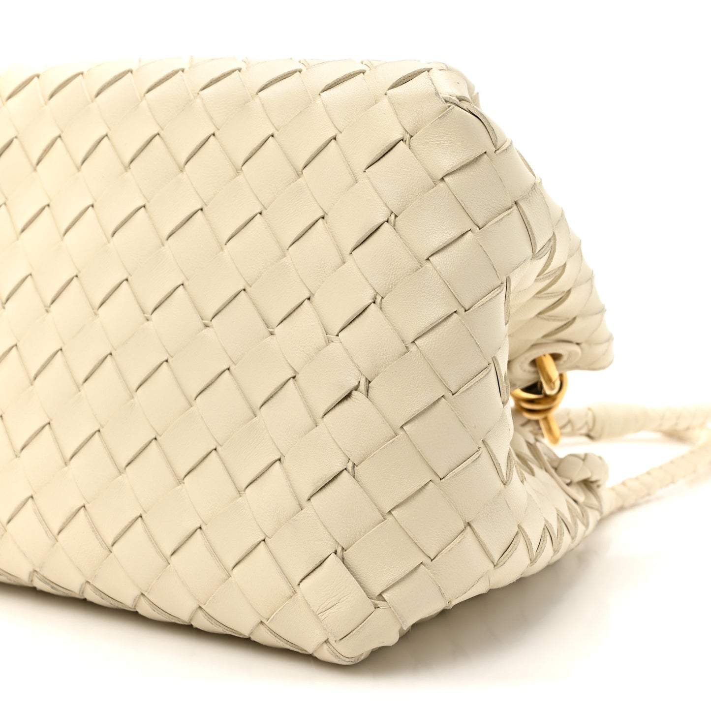 Nappa Intrecciato Small Parachute Shoulder Bag Sea Salt