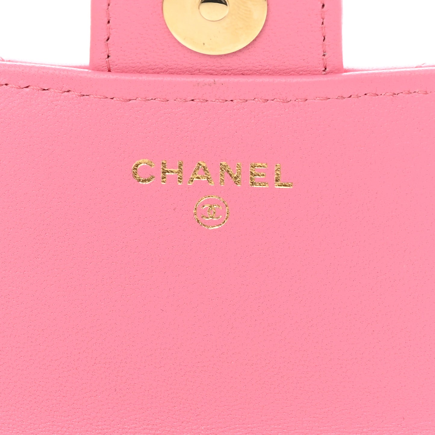 Lambskin Quilted Flap Phone Holder With Chain Pink