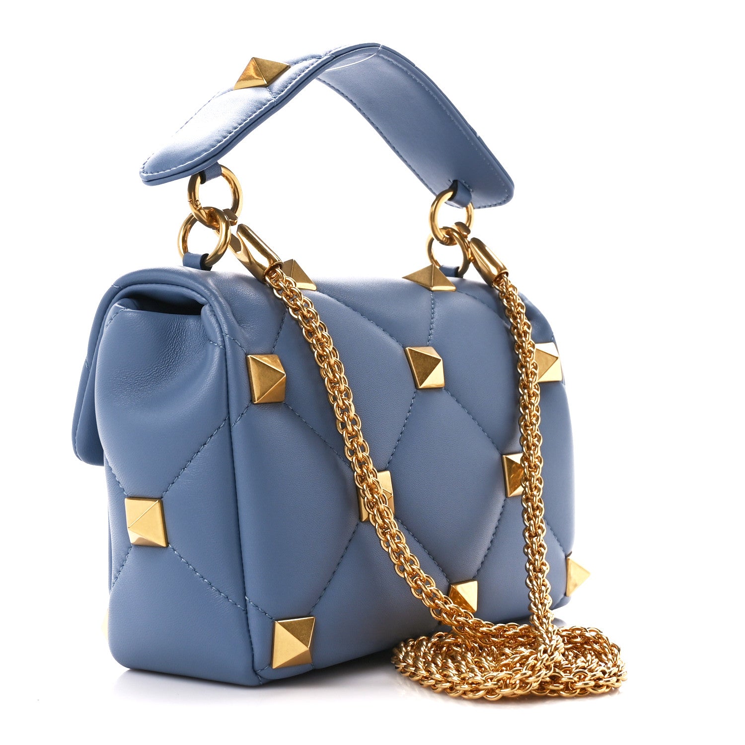 Valentino Garavani Nappa Medium Roman Stud Shoulder Bag Niagara 3 of 11