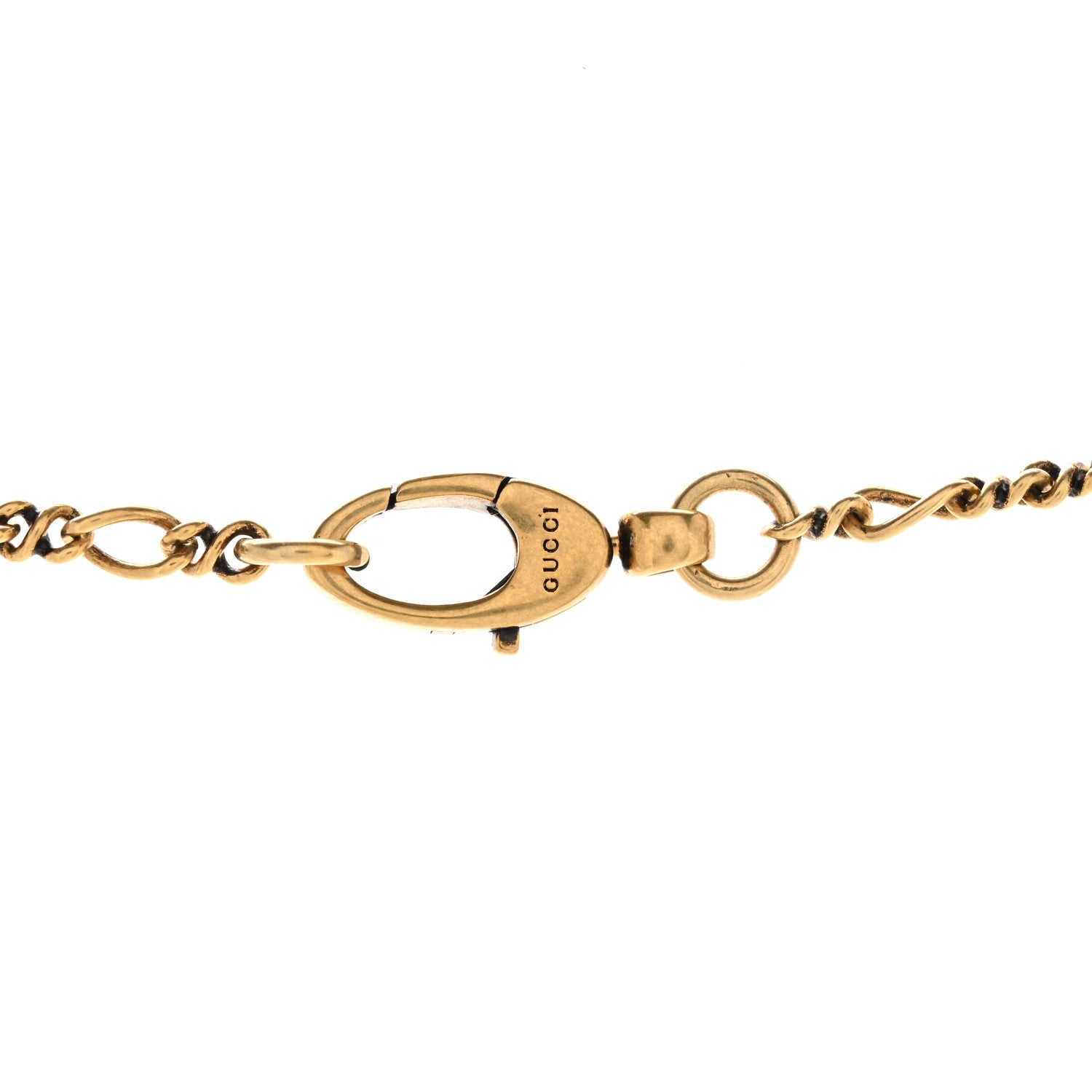Gucci Metal Lion Head GG Necklace Aged Gold 5 of 5