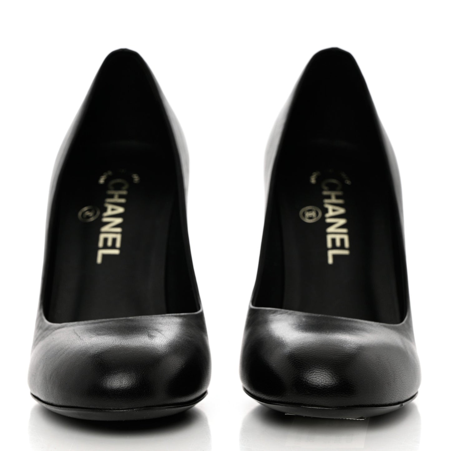 Lambskin Logo Pumps 37 Black