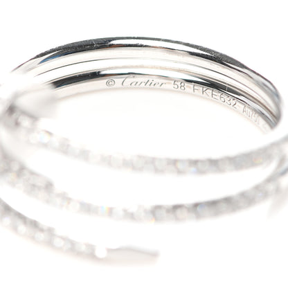 Cartier 18K White Gold Diamond Double Juste Un Clou Paved Ring 58 8.25 4 of 6