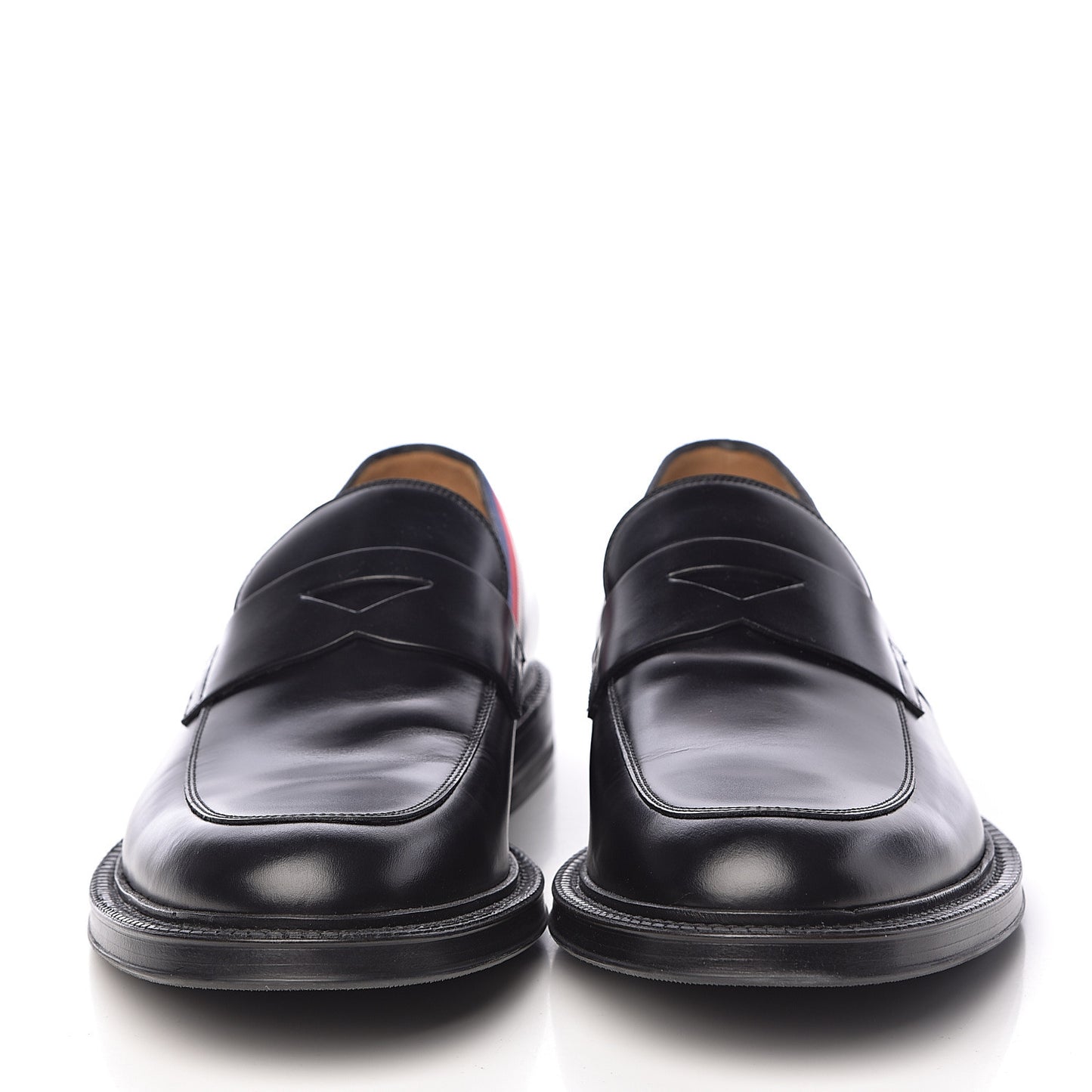 Calfskin Mens Web Sylvie Loafers 8 Black