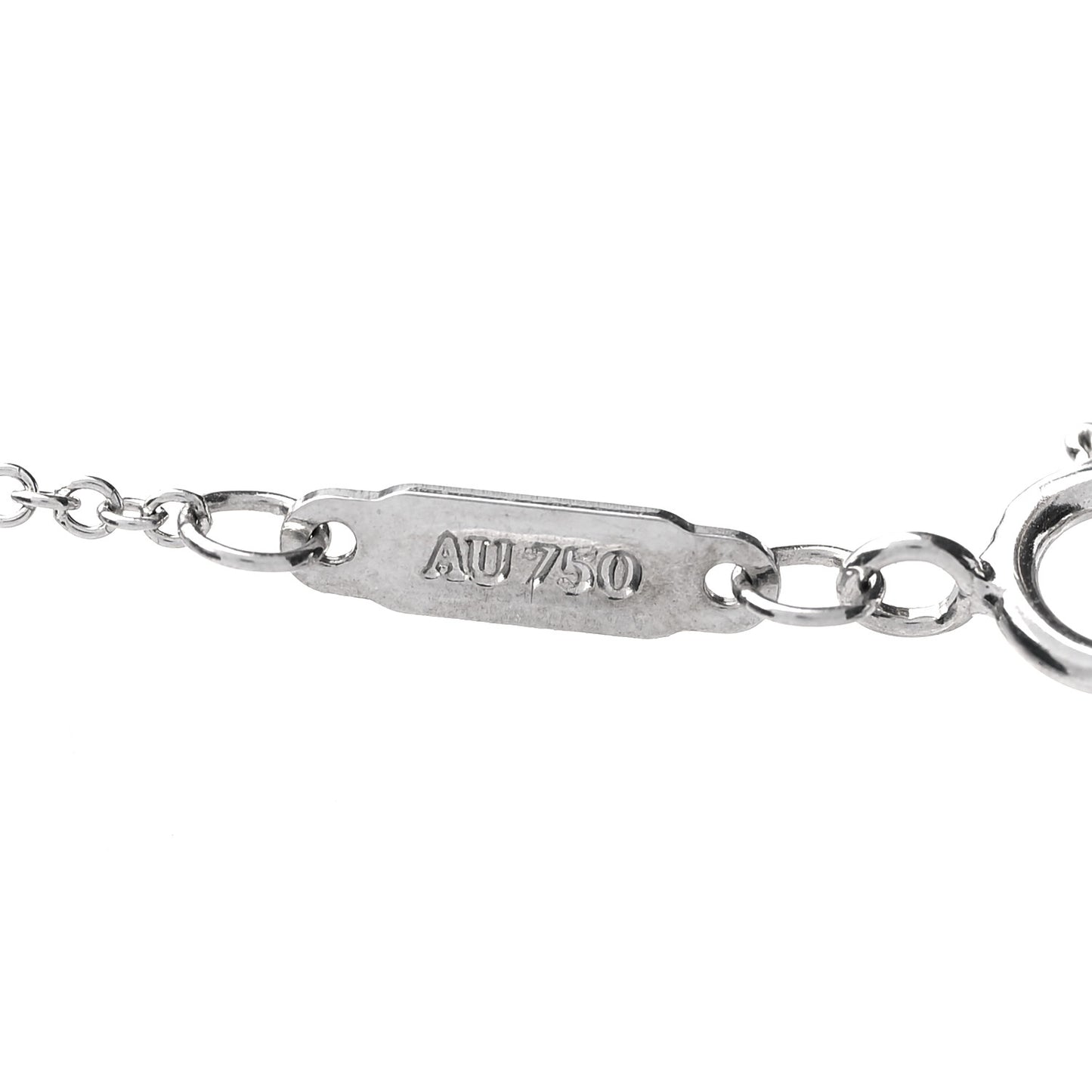 18K White Gold Small T Smile Pendant Necklace