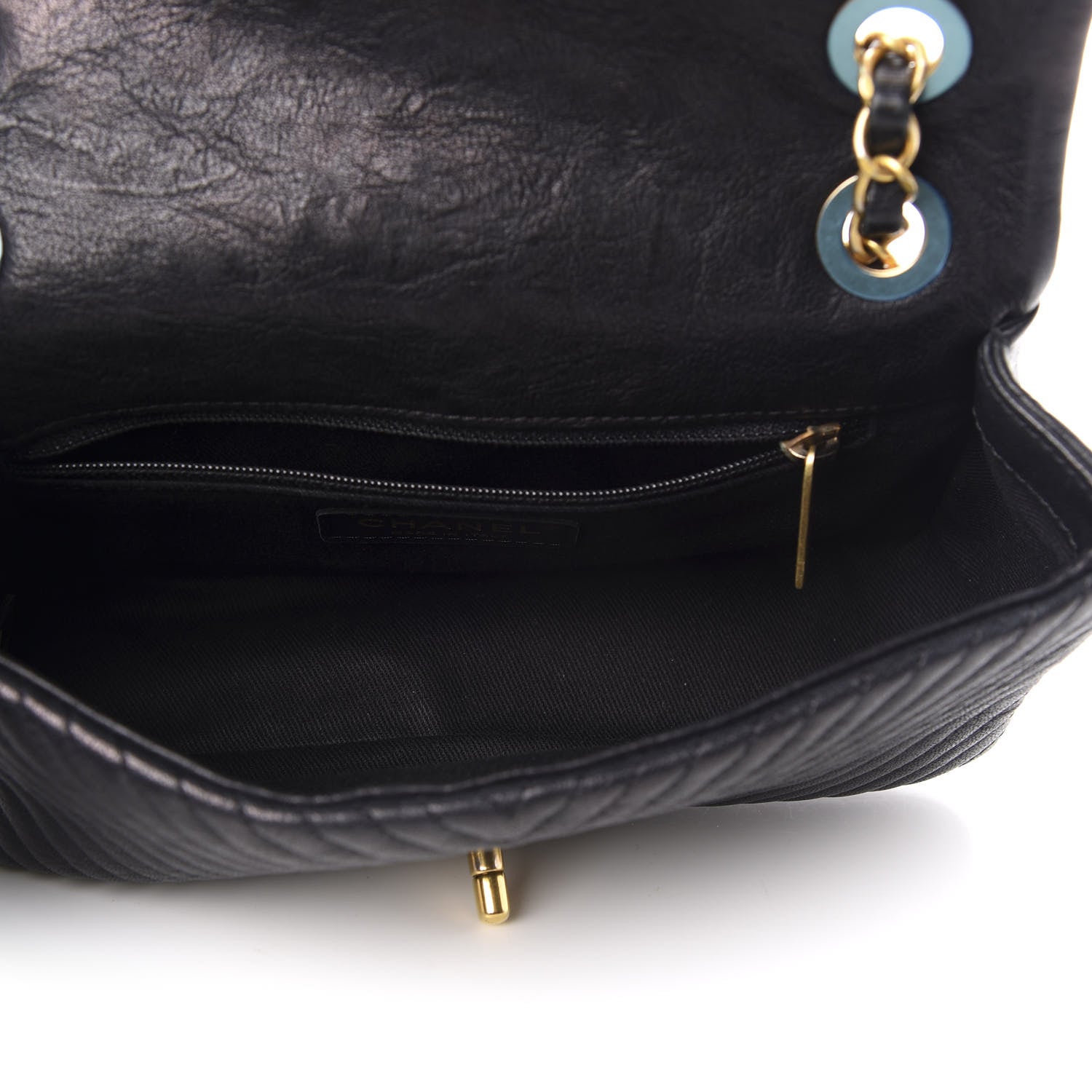 Chanel Calfskin Surpique Chevron Small Flap Black 5 of 12