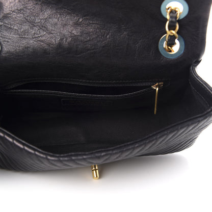 Chanel Calfskin Surpique Chevron Small Flap Black 5 of 12