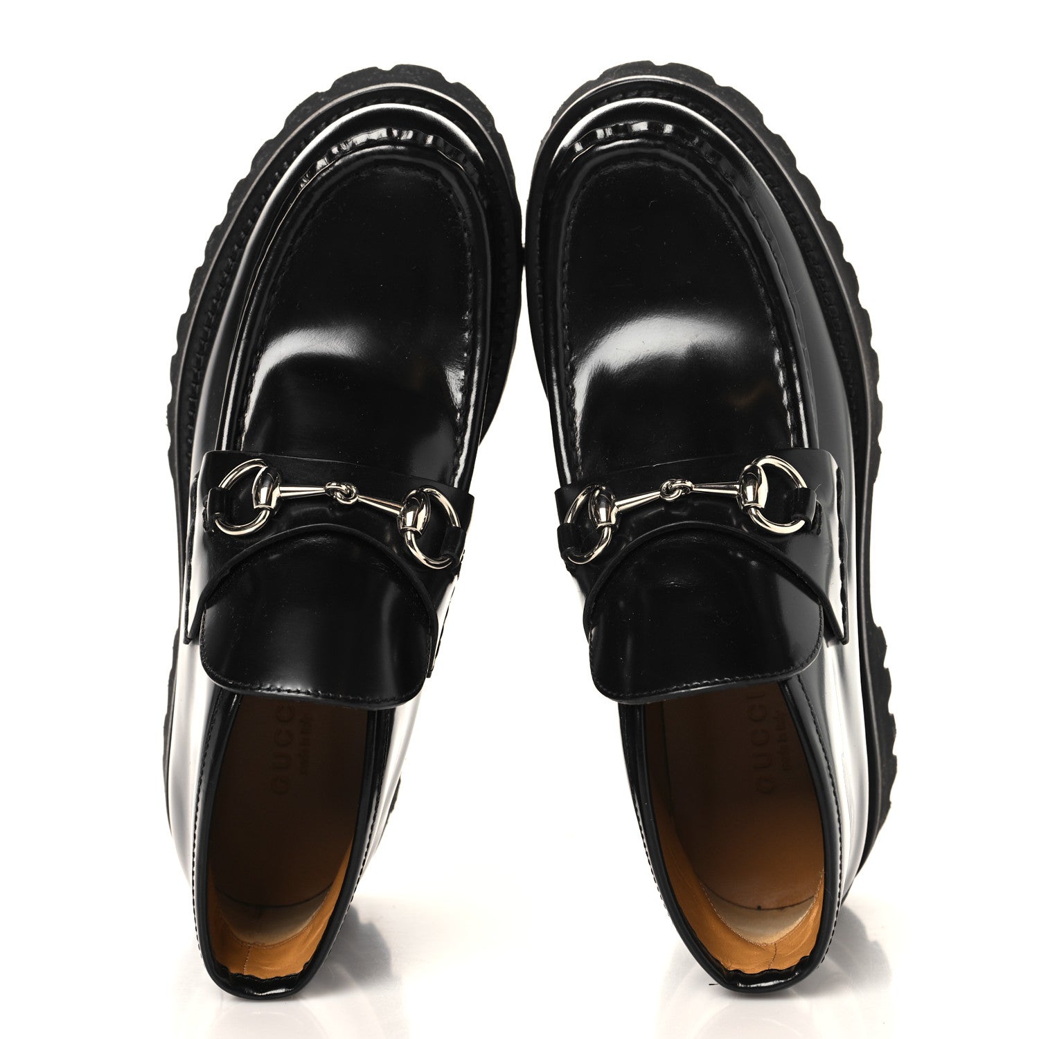 Gucci Cordovan Lux Womens Horsebit Platform Ankle Boots 36 Black