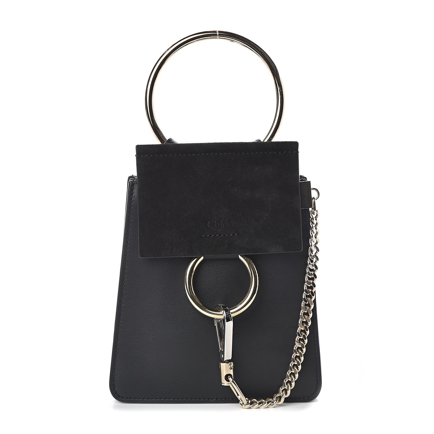 Chloe Suede Calfskin Mini Faye Bracelet Bag Black 1 of 7