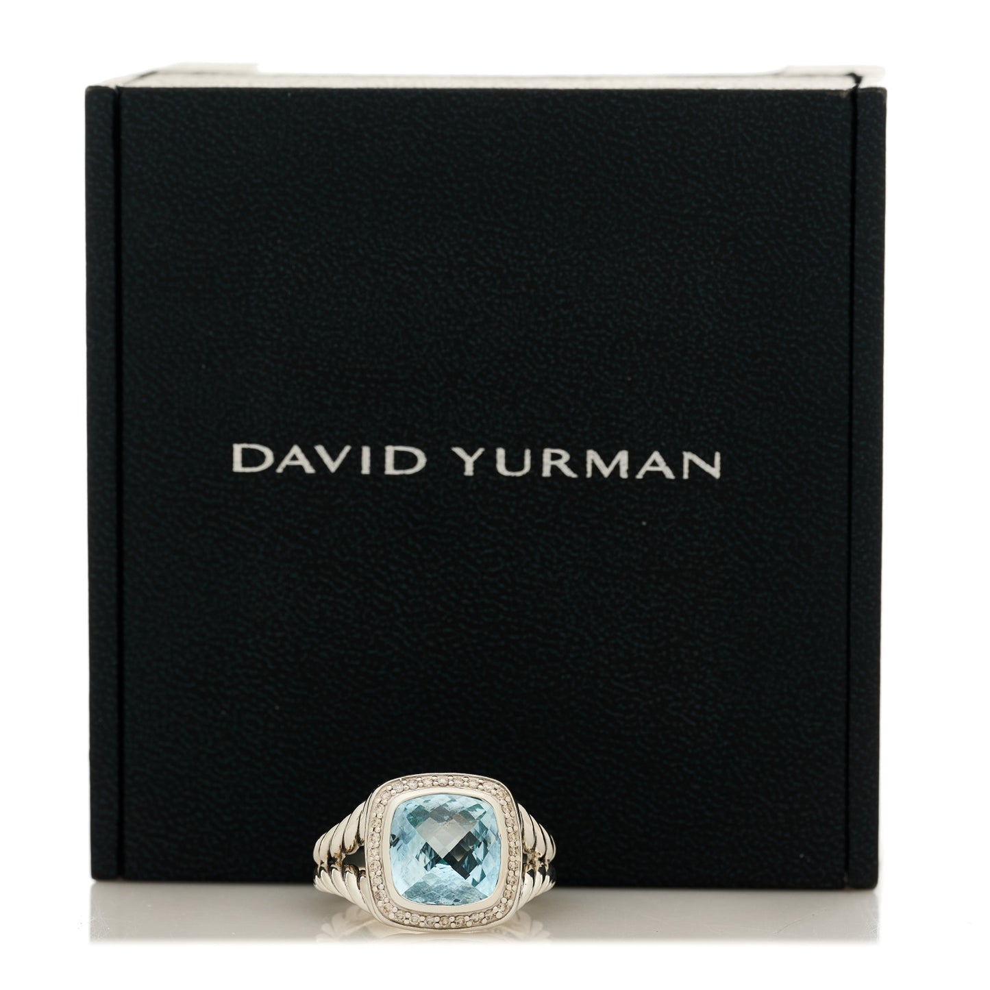 Sterling Silver Diamond Blue Topaz 11mm Albion Ring 59 8.75