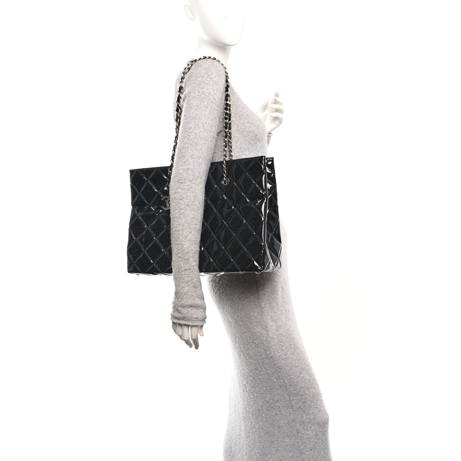 Chanel Vinyl Quilted In The Business Tote Black 2 of 10