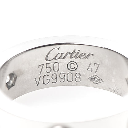 Cartier 18K White Gold 3 Diamond 5.5mm LOVE Ring 47 4 4 of 5