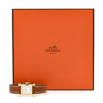 Hermes Stainless Steel Barenia 17.2mm Heure H Hour Quartz Watch Fauve 5 of 5