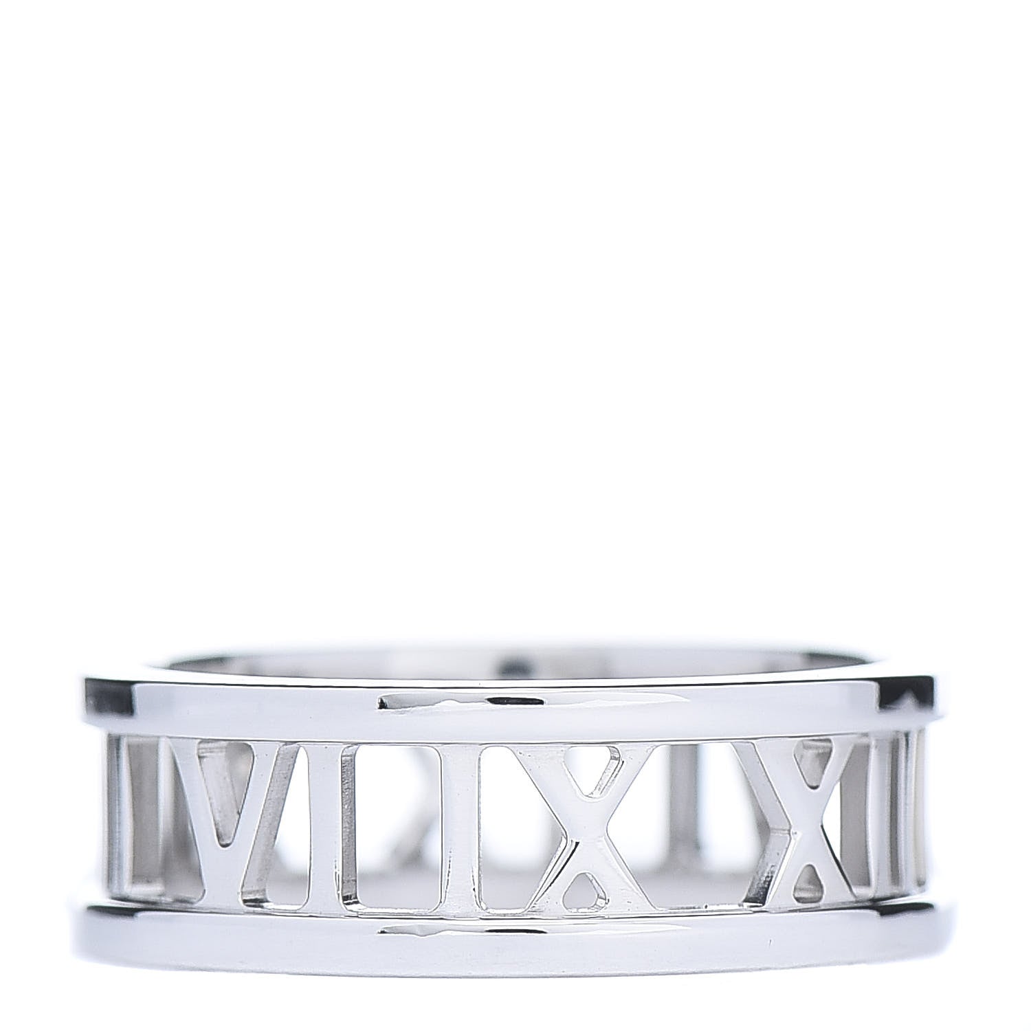 Tiffany 18K White Gold Atlas Open Ring 56 7.5 3 of 5