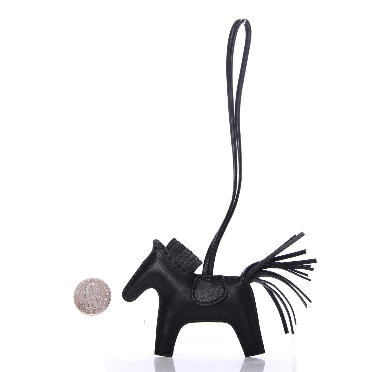 Milo Lambskin Grigri Rodeo Horse Bag Charm PM So Black