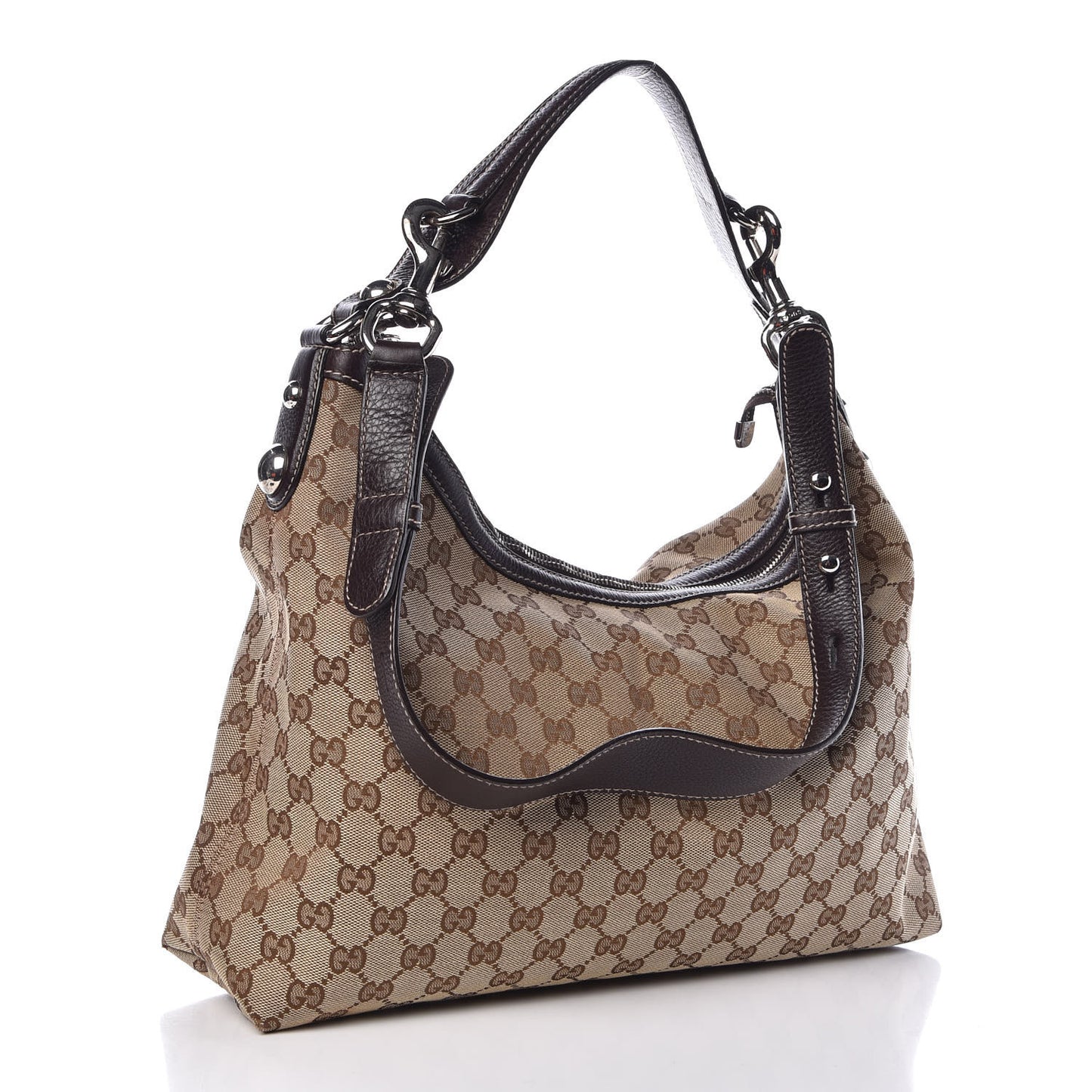Monogram Medium Icon Bit Hobo Dark Brown