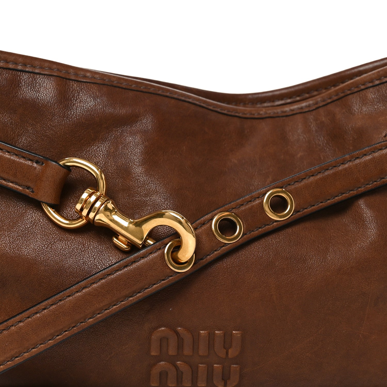 Miu Miu Nappa Aviator Regular Aventure Shoulder Bag Rovere Rovere 7 of 9