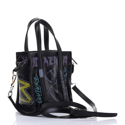 Balenciaga Agneau Arena Graffiti All Over XXS Bazar Shopper Tote Black Multicolor 2 of 4