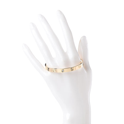 Cartier 18K Yellow Gold 1 Diamond LOVE Cuff Bracelet 17 2 of 5