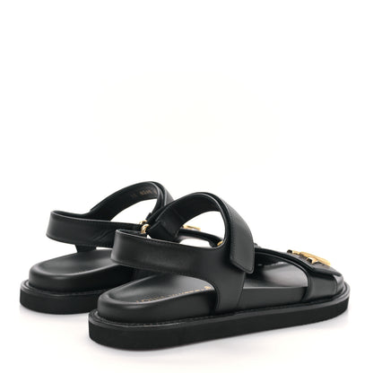 Louis Vuitton Lambskin Sunset Comfort Flat Sandal 39 Black 4 of 8