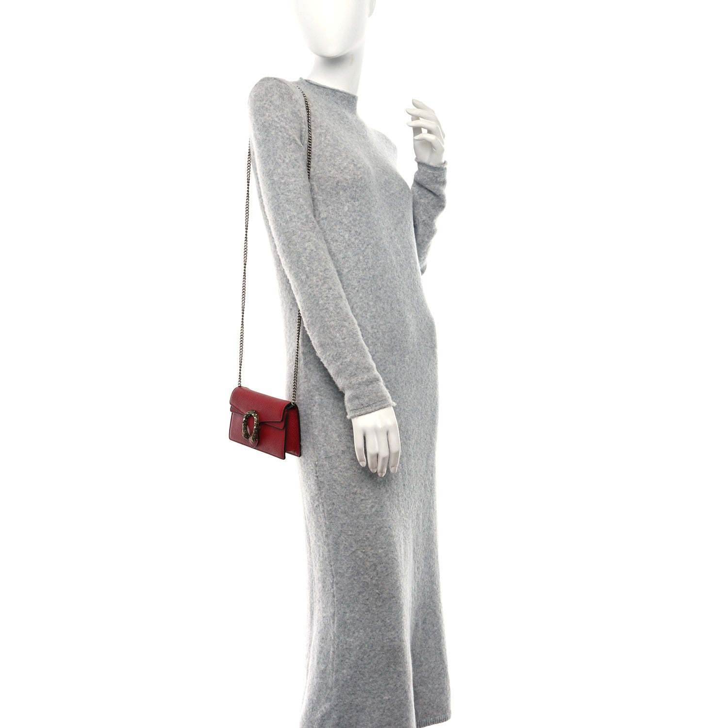 Gucci Calfskin Super Mini Dionysus Shoulder Bag Hibiscus Red 2 of 8