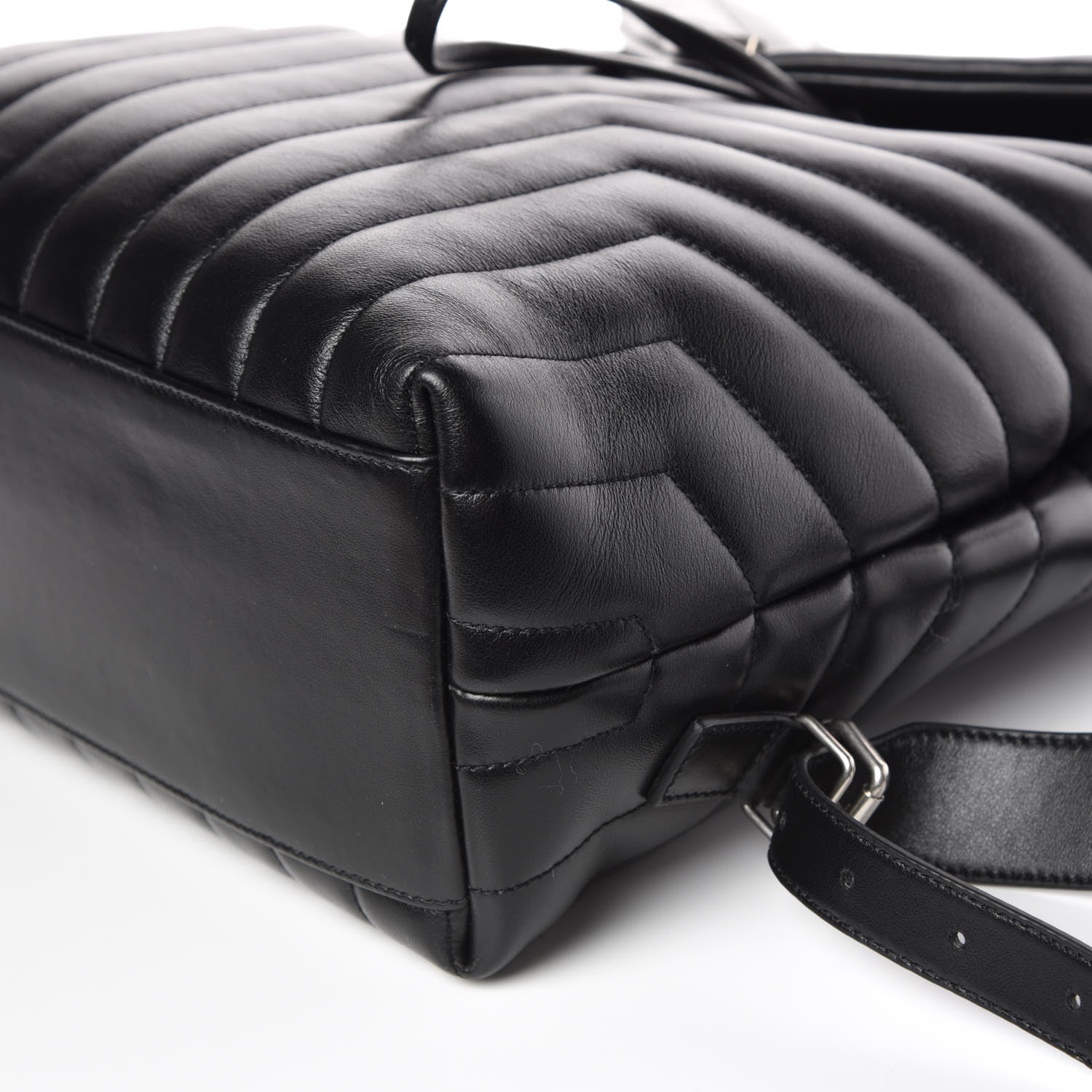 Saint Laurent Calfskin Y Quilted Monogram Medium Loulou Backpack Black 10 of 10
