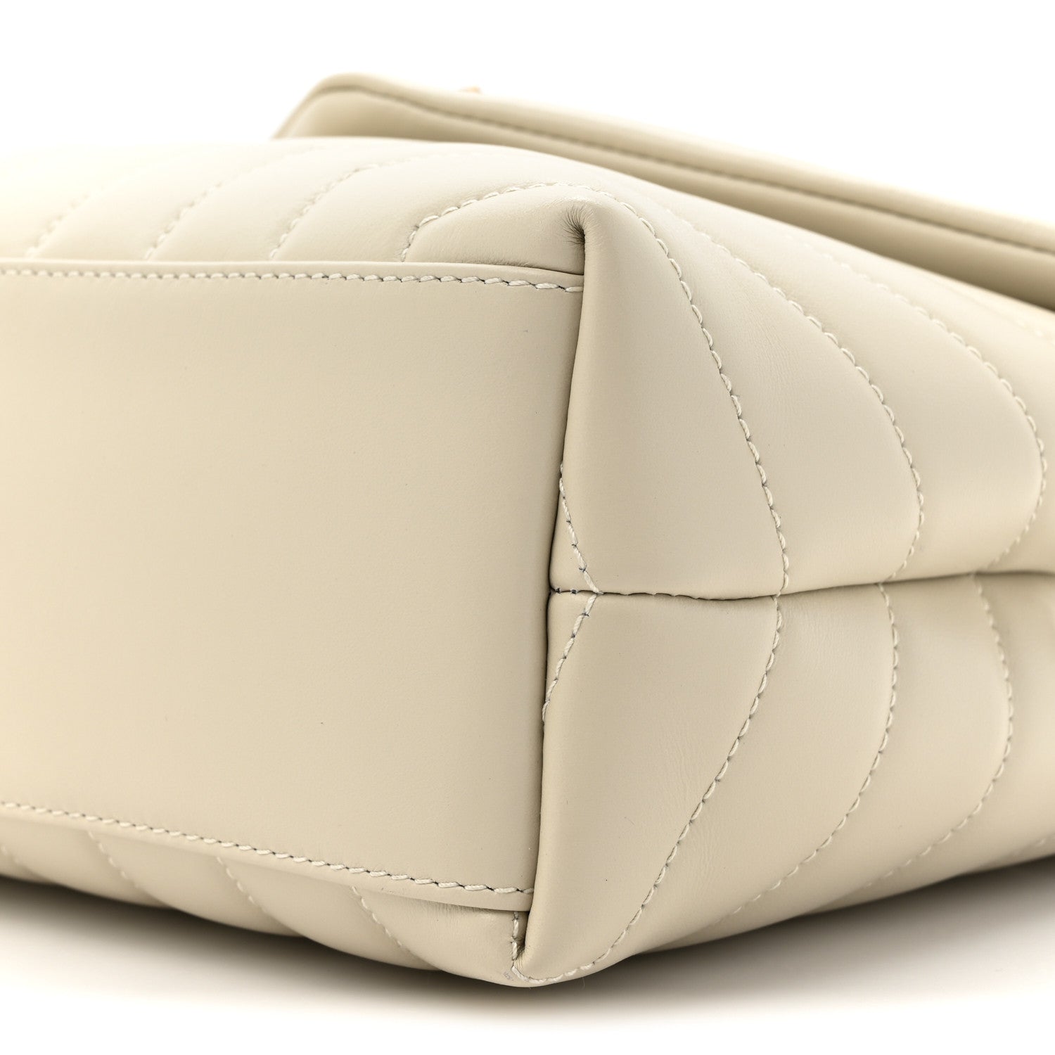 Saint Laurent Calfskin Y Quilted Monogram Small Loulou Chain Satchel Crema Soft 11 of 12
