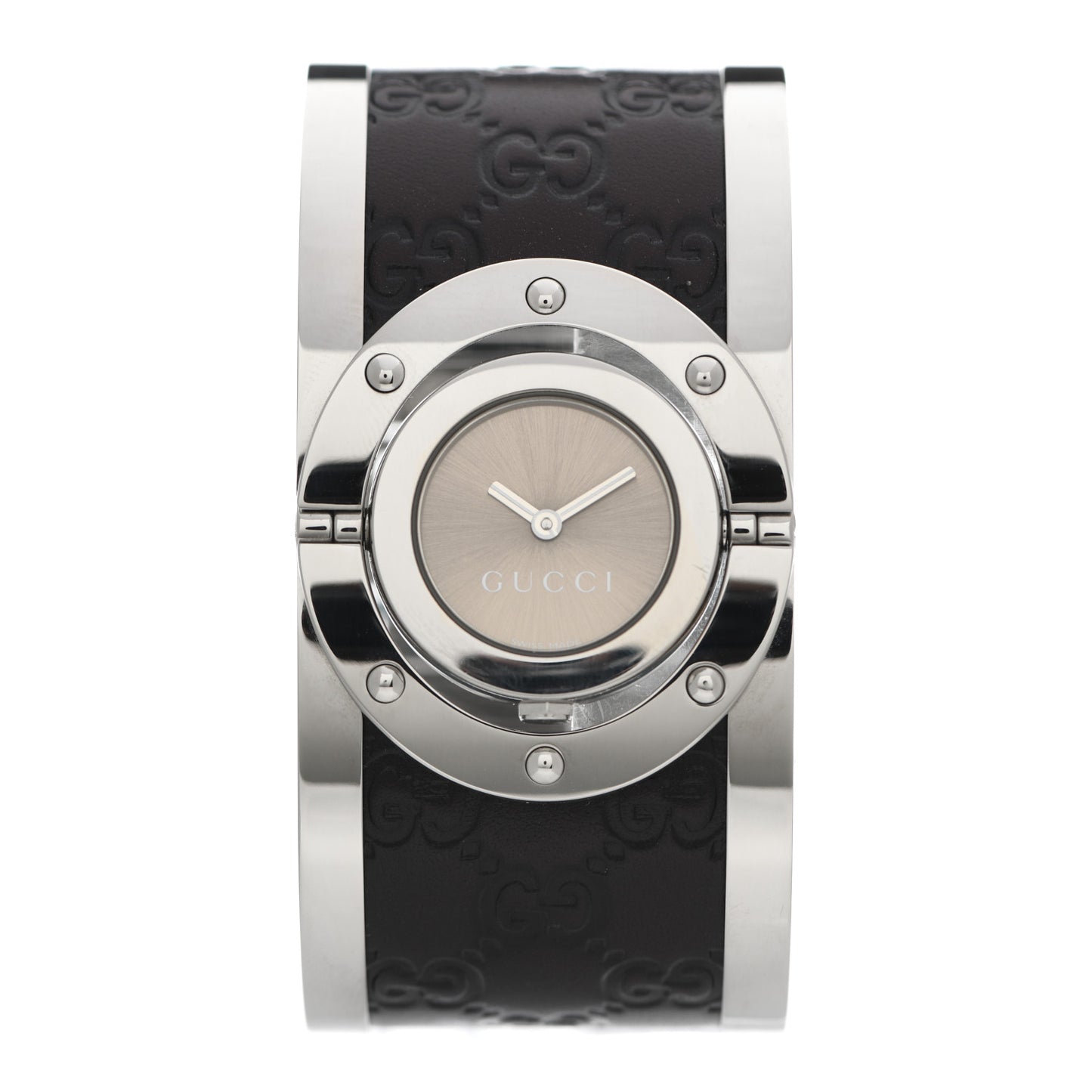 Stainless Steel Calfskin 33mm Twirl Quartz Watch Brown