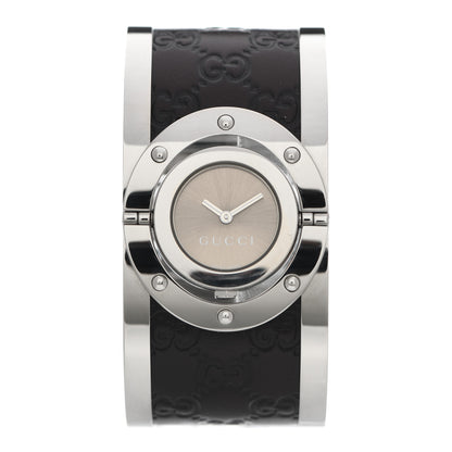 Gucci Stainless Steel Calfskin 33mm Twirl Quartz Watch Brown 1 of 5