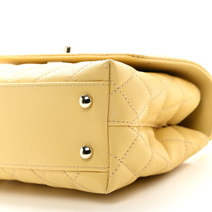 Chanel Caviar Quilted Mini Coco Handle Flap Yellow 9 of 10