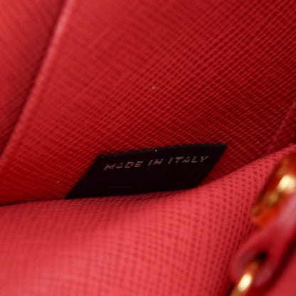 Prada Saffiano Bi-Color Phenix Flap Over Wallet Fragola Talco 10 of 10