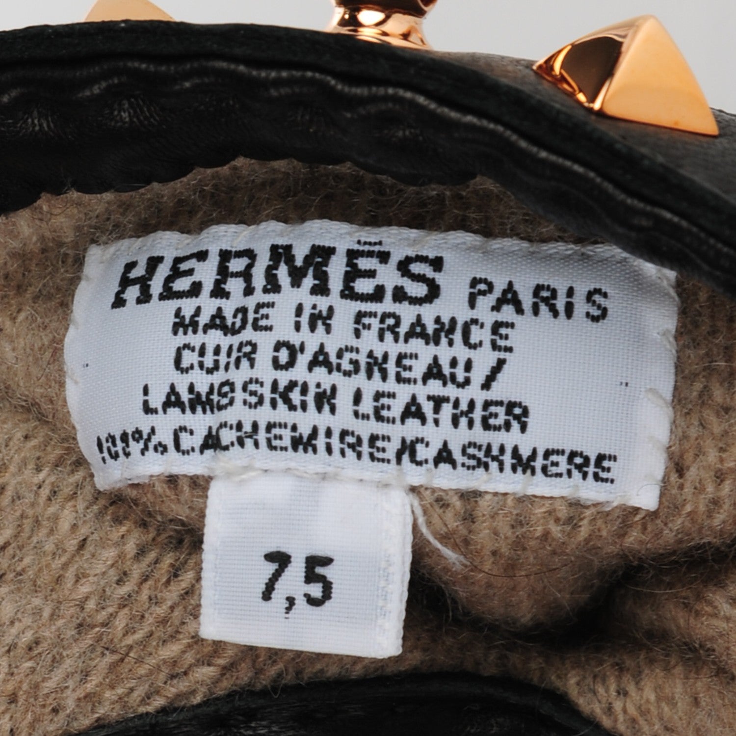 Hermes Lambskin Louise Gloves 7.5 Black 4 of 6