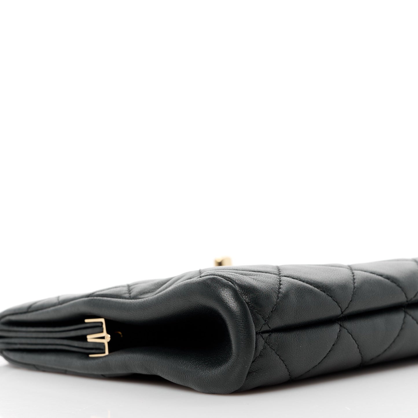 Lambskin Quilted Clutch Black