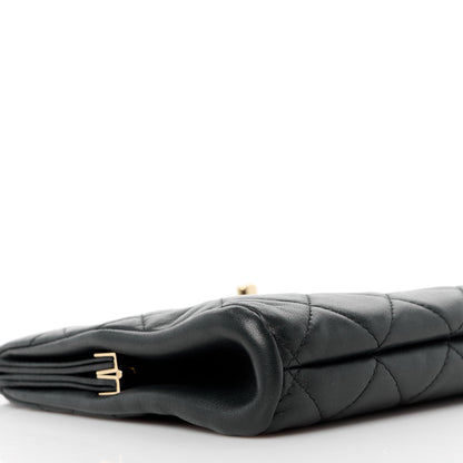 Chanel Lambskin Quilted Clutch Black 10 of 11