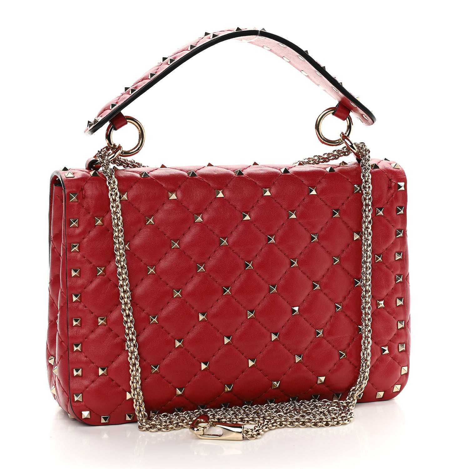 Valentino Garavani Nappa Medium Rockstud Spike Shoulder Bag Rosso Valentino 2 of 10